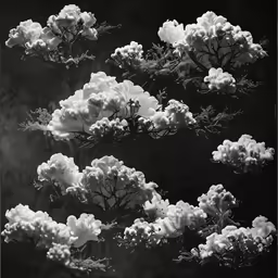 black and white photograph of the trees in winter