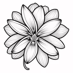 a flower is drawn with pen and ink on paper,an inked flower in black and white