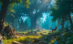 a beautiful landscape of rocks and trees in an otherwise empty area
