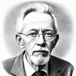 this drawing shows a man in a suit and tie