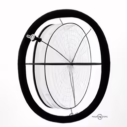 a sculpture with many circular pieces of glass on it