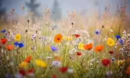 flowers are shown growing in the grass