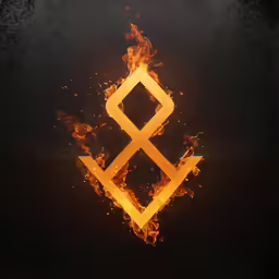 a fire graphic with the letter a in it
