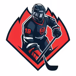 a professional hockey player holding a stick on a white background