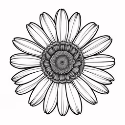 a drawing of a sunflower,a drawing of a sunflower in a black and white manner