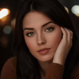 an image of a woman with her hands near her face