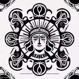 a graphic art depicting the person wearing headdress