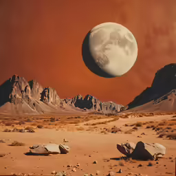 an alien landscape with rocks and boulders