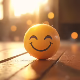 an orange with a smiley face on it