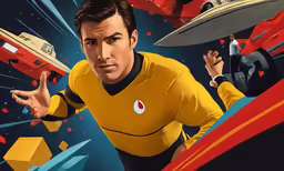 man in space suit surrounded by stars
