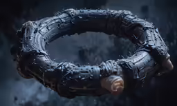 a bracelet of chains with a ball in it