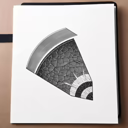 an illustration of a black and white umbrella