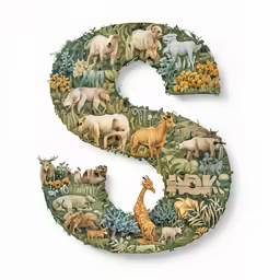 the letter s is made up of animals