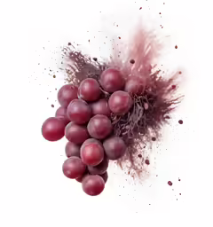 a bunch of grapes and powdered wine are shown