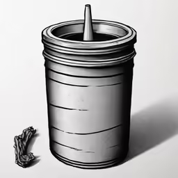 the barrel is next to a small branch