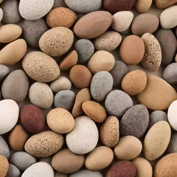 there are rocks made up of various sizes and colors