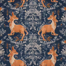 an image of an animal design with flowers
