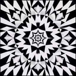 an abstract black and white design with a star