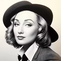woman in black hat and tie posing for camera