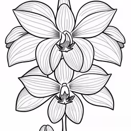 an orchid with flowers and leaves