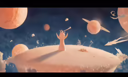 a surreal artwork of a person playing on flute