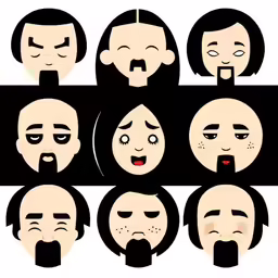 a variety of people with facial expressions