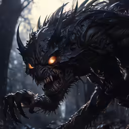 the monster from darkside with red eyes