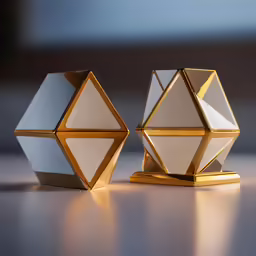 three pieces of glass in a row and stacked on top of each other