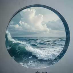 an artistic image of a window with water inside