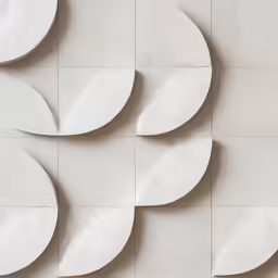 white concrete pattern with circles placed on the side