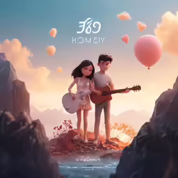 a couple standing on top of a small hill