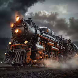 a train is smoking up in the smoke