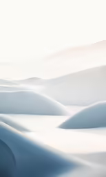 dunes on a sunny day with snow in the air
