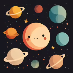 the planets with some stars and space around them