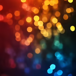 colorful lights that can be seen through the window
