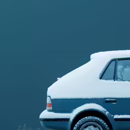 the back end of a car with snow on it