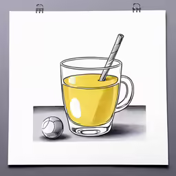 a piece of paper with a coffee cup on it