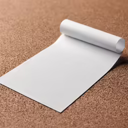 a roll of white paper on brown carpet