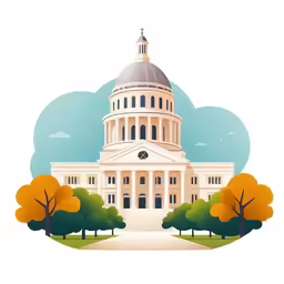 the state capital building with trees on a sunny day