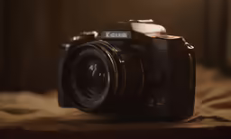 a camera is shown with an lens pointed at it