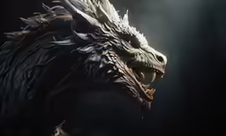 an illustration of a demonic looking dragon