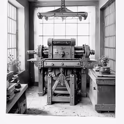 an old fashion sewing machine in an old room