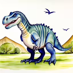 a drawing of a small dinosaur walking around
