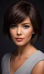 an attractive woman in a light gray top