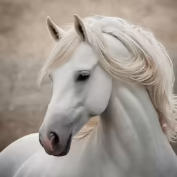 this is a white horse with blonde hair