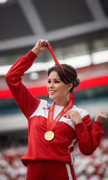 the woman is getting ready to perform in a competition