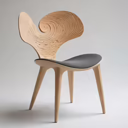 an art object is shown that shows the back and sides of a chair