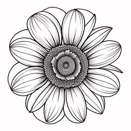 a large sunflower drawing with black ink,a drawing of a large sunflower
