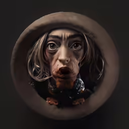 a doll is wearing a very big hat