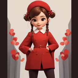 a very cute doll in a red uniform